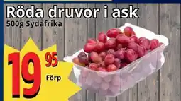 Supergrossen Röda druvor i ask erbjuda