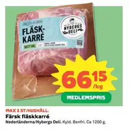 Coop Daglivs Färsk fläskkarré, Medlemspris erbjuda