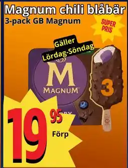 Supergrossen Magnum chili blåbär erbjuda
