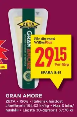 Willys GRAN AMORE erbjuda