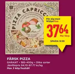 Willys Färsk pizza erbjuda