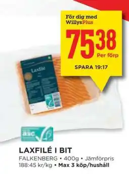 Willys Laxfilé i bit erbjuda