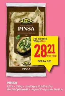 Willys Pinsa erbjuda