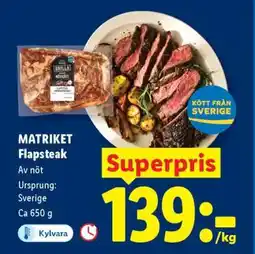 Lidl MATRIKET Flapsteak erbjuda