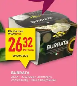 Willys BURRATA erbjuda