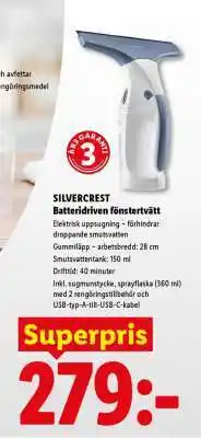Lidl SILVERCREST Batteridriven fönstertvätt erbjuda