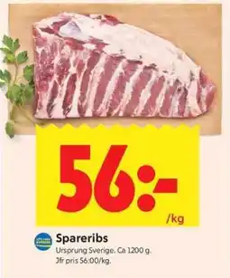 ICA Supermarket Spareribs erbjuda