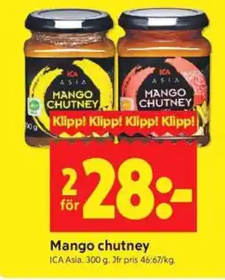 ICA Supermarket Mango chutney erbjuda