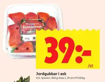 ICA Supermarket Jordgubbar i ask erbjuda
