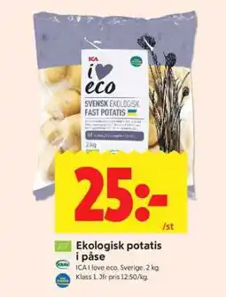 ICA Supermarket Ekologisk potatis i påse erbjuda