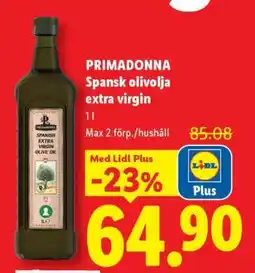 Lidl PRIMADONNA Spansk olivolja extra virgin erbjuda