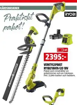 Bauhaus VERKTYGSPAKET RY18LT18HTA-120 18V erbjuda