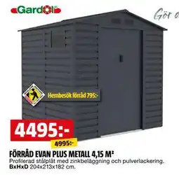 Bauhaus FÖRRÅD EVAN PLUS METALL 4,15 M² erbjuda