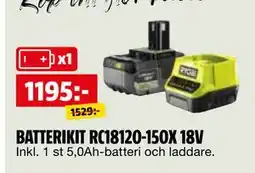 Bauhaus BATTERIKIT RC18120-150X 18V erbjuda