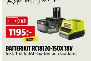 Bauhaus BATTERIKIT RC18120-150X 18V erbjuda