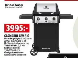 Bauhaus GASOLGRILL GEM 310 erbjuda