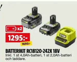 Bauhaus BATTERIKIT RC18120-242X 18V erbjuda