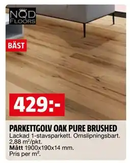 Bauhaus PARKETTGOLV OAK PURE BRUSHED erbjuda