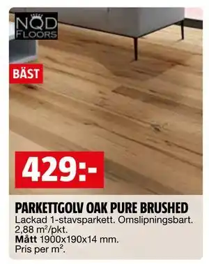 Bauhaus PARKETTGOLV OAK PURE BRUSHED erbjuda