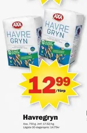 Pekås Havregryn erbjuda
