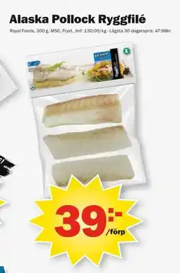 Pekås Alaska Pollock Ryggfilé erbjuda