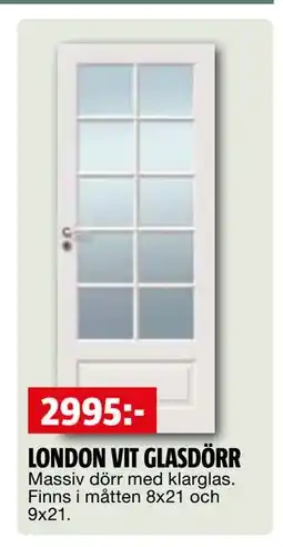 Bauhaus LONDON VIT GLASDÖRR erbjuda