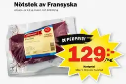 Pekås Nötstek av Fransyska, Medlemspris erbjuda