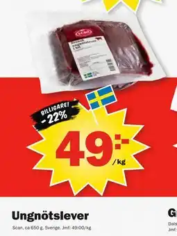 Pekås Ungnötslever erbjuda