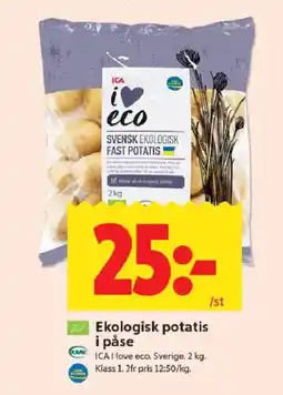 ICA Kvantum Ekologisk potatis i påse erbjuda