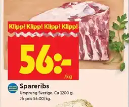ICA Kvantum Spareribs erbjuda
