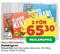 Stora Coop SCHYSST KÄK Kebab/gyros erbjuda