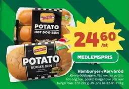 Stora Coop KORVBRÖDSBAGARN Hamburger-/korvbröd erbjuda