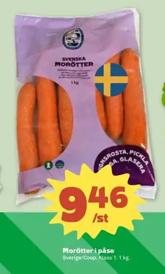 Stora Coop Morötter i påse erbjuda