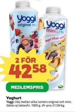 Stora Coop YOGGI Yoghurt erbjuda