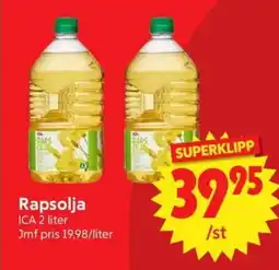 Nya Pulsen ICA Rapsolja erbjuda