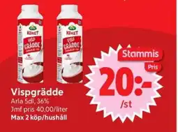 Nya Pulsen ARLA Vispgrädde erbjuda