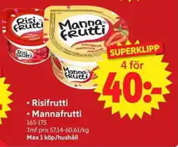 Nya Pulsen Risifrutti mannafrutti erbjuda
