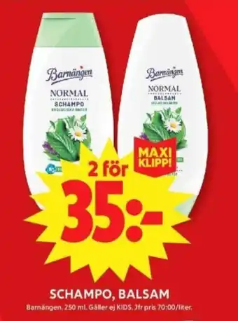 ICA Supermarket BARNÄNGEN Schampo, balsam erbjuda