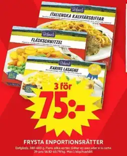 ICA Supermarket DAFGÅRDS Frysta enportionsrätter erbjuda