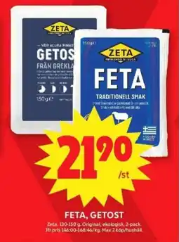 ICA Supermarket ZETA Feta, getost erbjuda