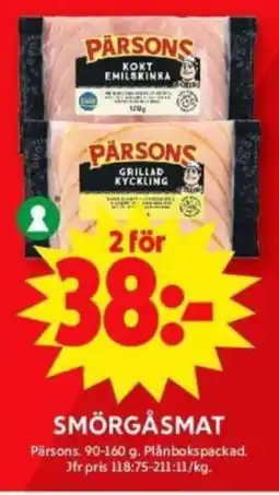 ICA Supermarket PÄRSONS Smörgåsmat erbjuda