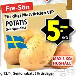 Matvärlden Tensta POTATIS, Medlemspris erbjuda