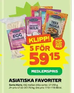 Stora Coop ASIATISKA FAVORITER, Medlemspris erbjuda