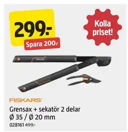 Jula Grensax + sekatör 2 delar Ø 35 / Ø 20 mm erbjuda