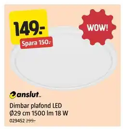 Jula Dimbar plafond LED Ø29 cm 1500 lm 18 W erbjuda
