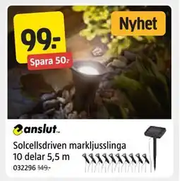 Jula Solcellsdriven markljusslinga 10 delar 5,5 m erbjuda