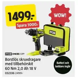 Jula Borstlös skruvdragare med tillbehörskit 60 Nm 2,0 Ah 18 V erbjuda