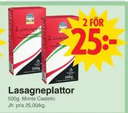 Matöppet Lasagneplattor erbjuda