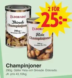 Matöppet Champinjoner erbjuda