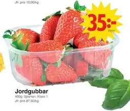 Matöppet Jordgubbar erbjuda